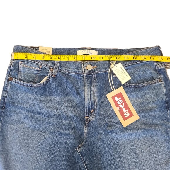 NWT Levi's 515 Boot Cut Mid Rise Blue Jeans Misses 14 Short Beaded Cotton Blend - Picture 14 of 16